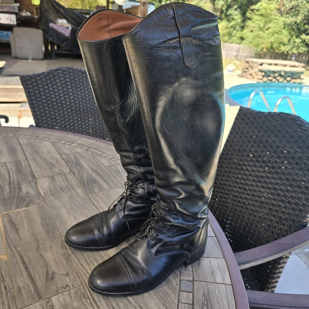 Ariat women's tall black leather English riding/field boots, size US 8.5B